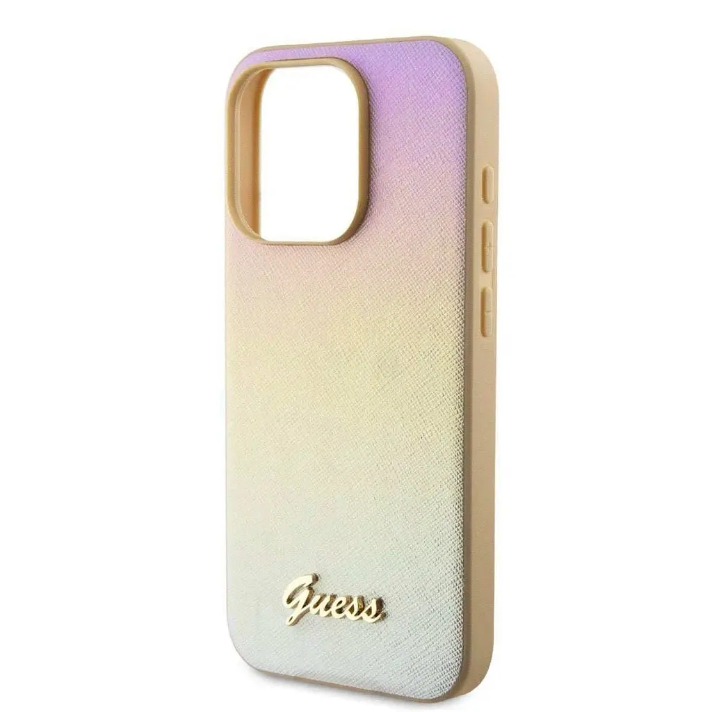Чехол Guess PU Leather Iridescent Metal Script для iPhOne 15 Pro Max Gold (57983118682) - фото 5