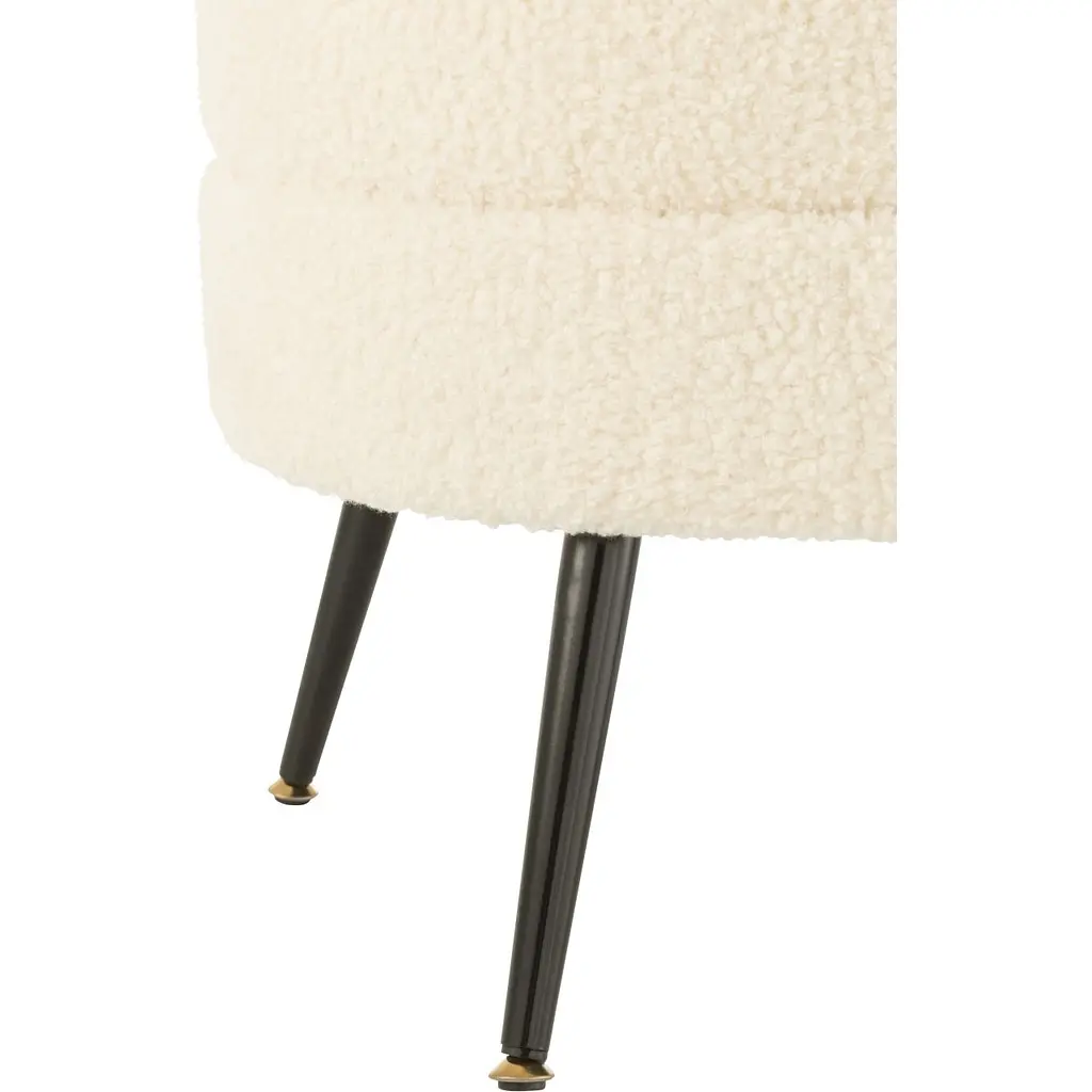 Пуф J-line на ніжках букле білий (38656) - фото 3