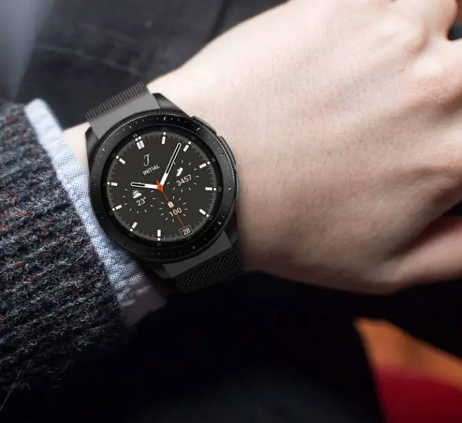 Ремінець із спеціальним конектором BeWatch Samsung Galaxy Watch 4 Milanese loop Чорний (1410207) - фото 4