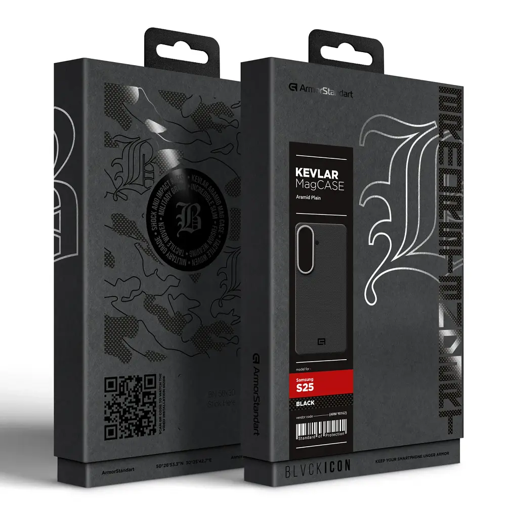 Чохол ArmorStandart BlackIcon Aramid Plain MagCase для Samsung S25 Black - фото 10