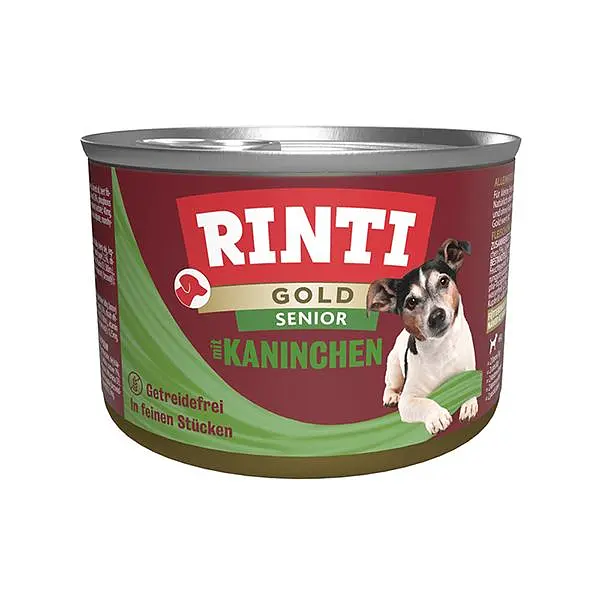 Беззерновий вологий корм Rinti Gold Senior mit Kaninchen Рінті сеньйор для похилих собак, Кролик 185 г (91030)