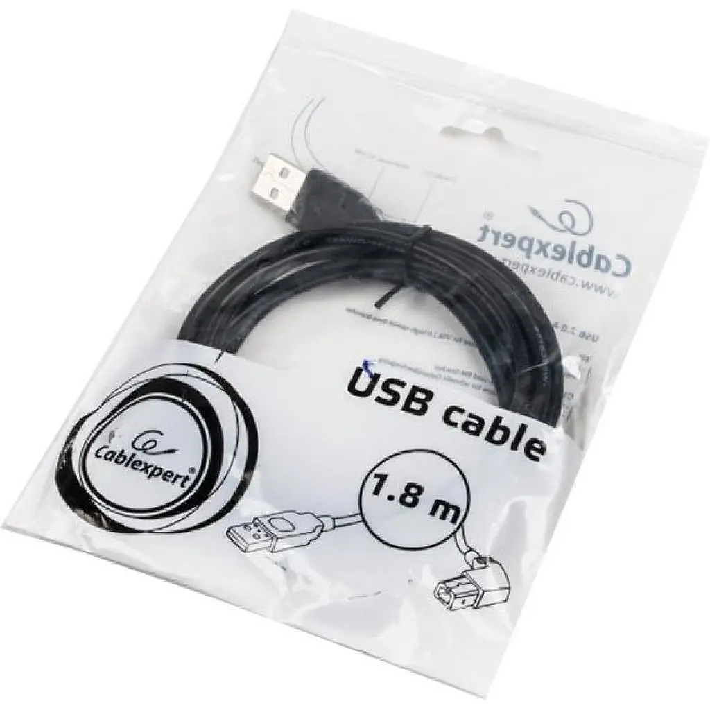 Кабель для принтера USB 2.0 AM/BM 1.8m Cablexpert (CCP-USB2-AMBM90-6) - фото 2