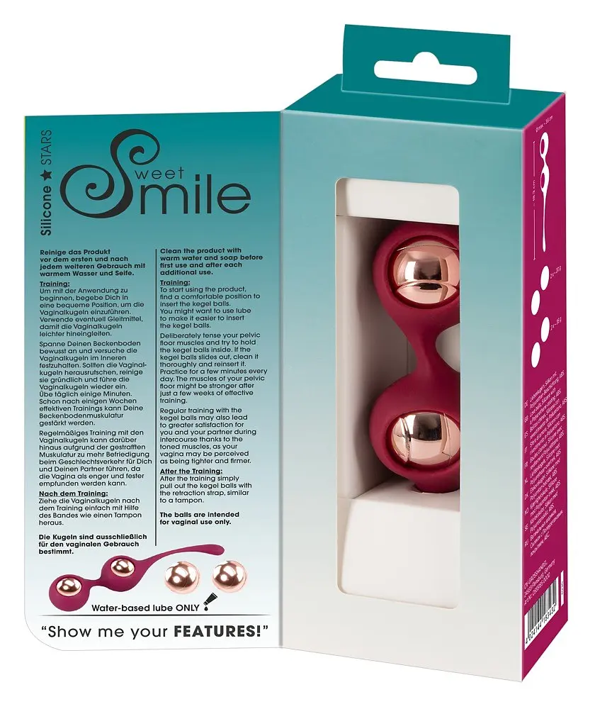 Вагінальні кульки Sweet Smile Kegel Training Balls With Extra Weights, 18.3 см, бордовий - фото 9