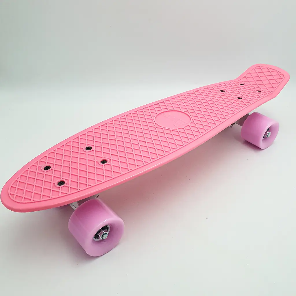 Пенні борд скейт 55х15см до 80кг ABEC 7 матові колеса скейтборд Penny Board Pastel Series рожевий - фото 3