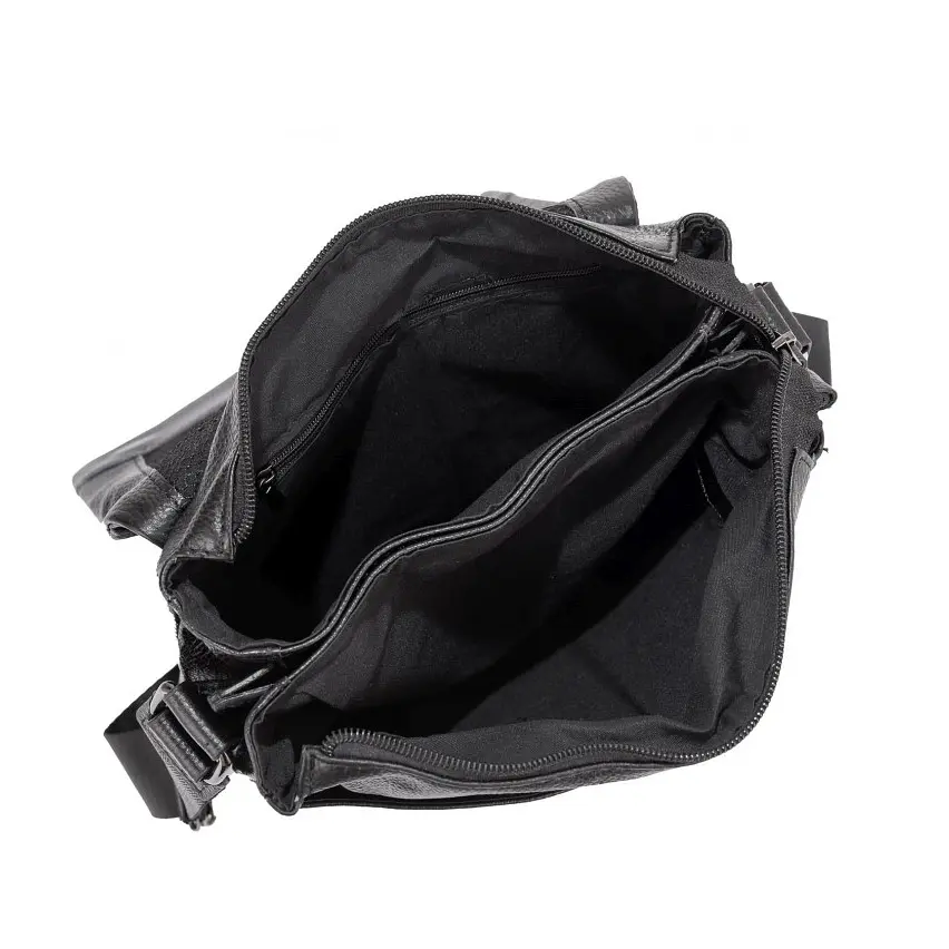 Сумка мужская кожаная Tiding Bag A25F-FL-875A черная с клапаном - фото 4