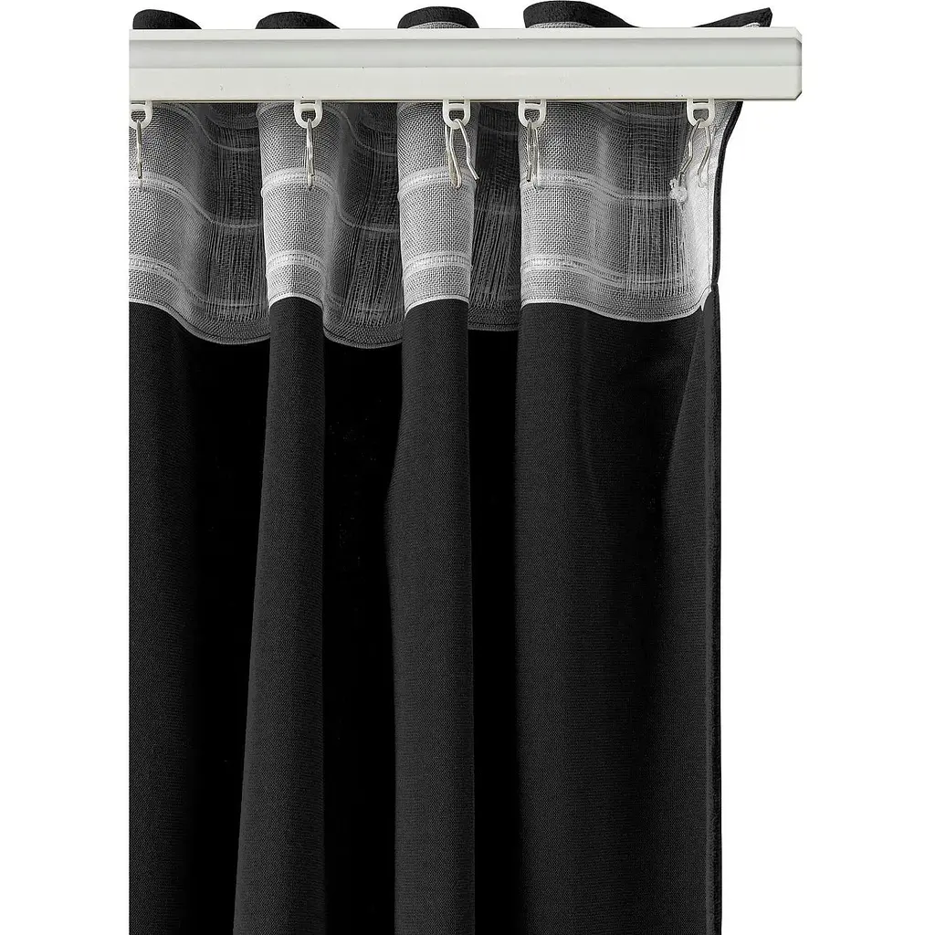 Штори на кухню та в кімнату Cosas ONYX180х260 см  2 шт чорний (Curtains_100Black_DUK_180x260) - фото 7