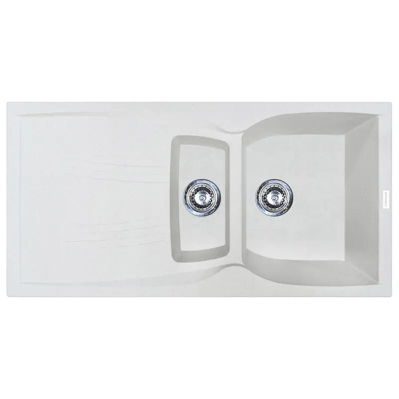 Кухонна мийка Adamant NEW LINE PLUS біла 975x495x235 мм, з крилом 97,5 см - фото 4