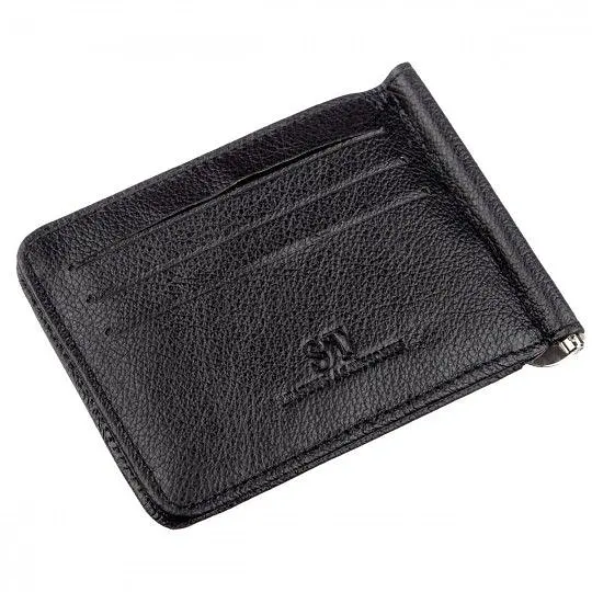 Шкіряний чоловічий затискач на магніті ST Leather 18937 чорний - фото 6