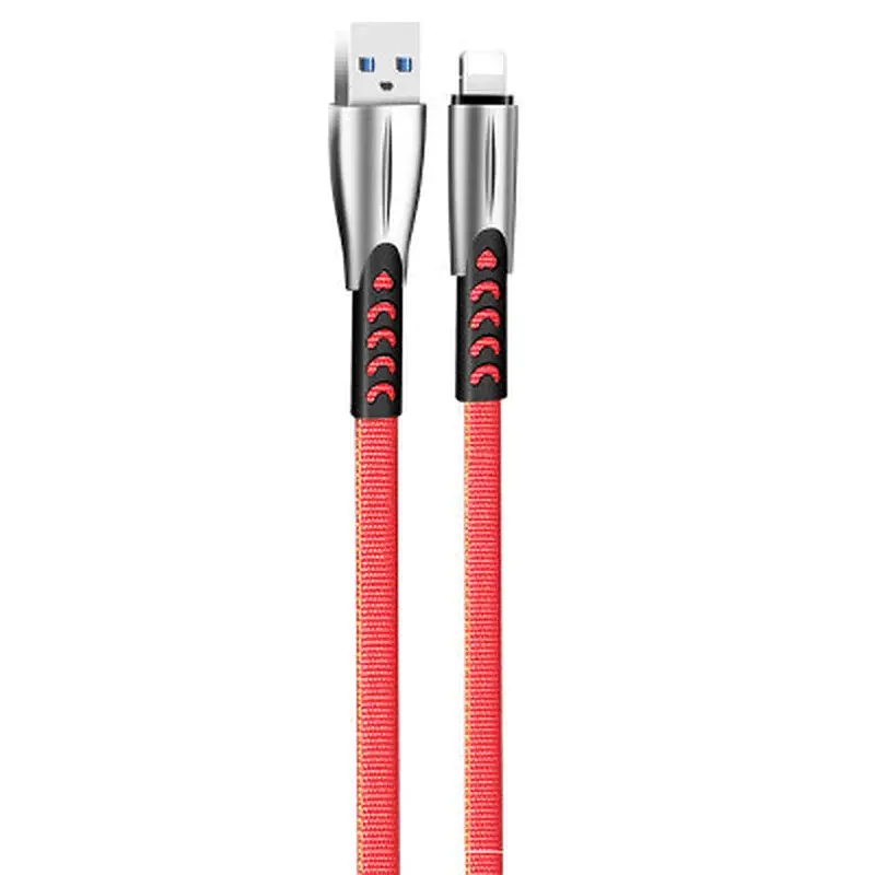 Дата кабель USB 2.0 AM to Lightning 1.0m zinc alloy red ColorWay (CW-CBUL010-RD) - фото 2