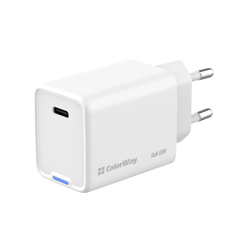 Зарядний пристрій ColorWay GaN Mini 65 Вт порт PD PPS USB-C білий (CW-CHS049PD-WT) - фото 4