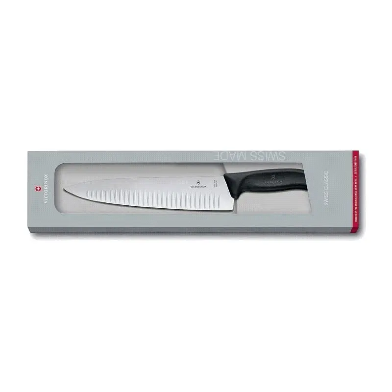 Кухонний ніж Victorinox SwissClassic Carving лезо 25см ріфл. з чорн. ручкою у подар.упак. - фото 3