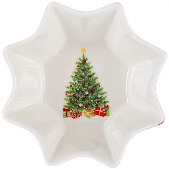 Салатник Lefard Christmas delight 13 см червоний з білим (985-123) - фото 2