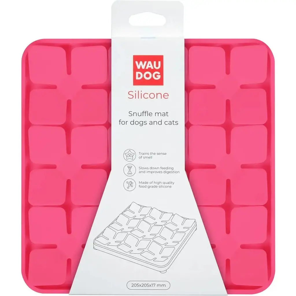 Миска-килимок для собак та котів Waudog Silicone для пошуку корму 205х205х17 мм рожевий - фото 3