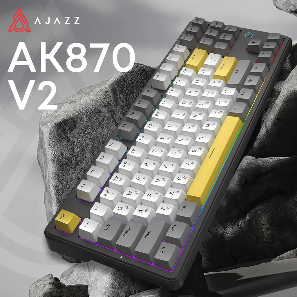 Клавіатура Ajazz AK870 V2 Flying Fish Switch Black USB-C (AK870-V2-FF-BGY) - фото 6