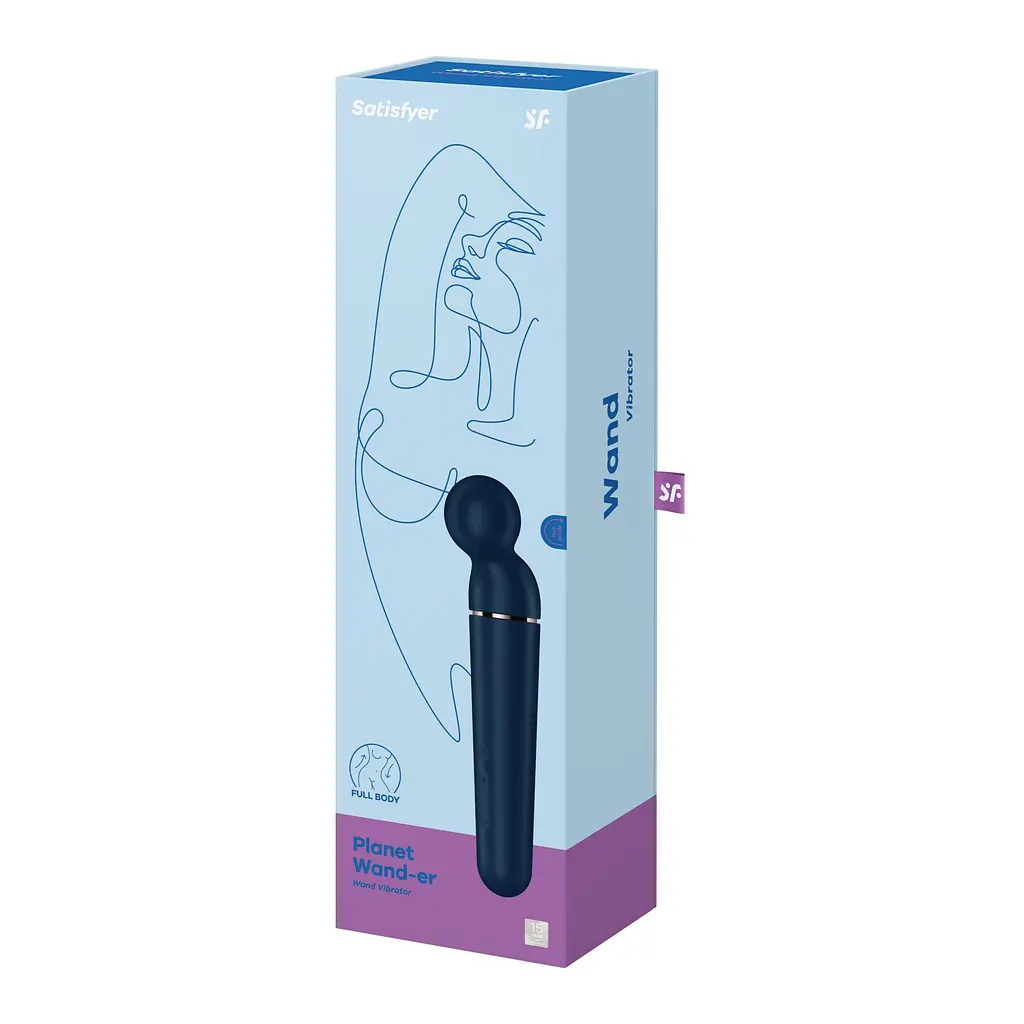 Вібромасажер Satisfyer Planet Wand-er Blue/Rosegold, дуже потужний, бездротовий - фото 6