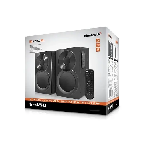 Колонки 2.0 S-405 Black 2 x 4 Вт BT REAL-EL teh0021021 - фото 7