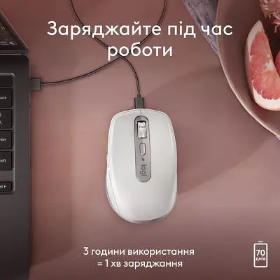 Комп'ютерна мишка Logitech MX Anywhere 3S для MAC Wireless Pale Grey (910-006946) - фото 5