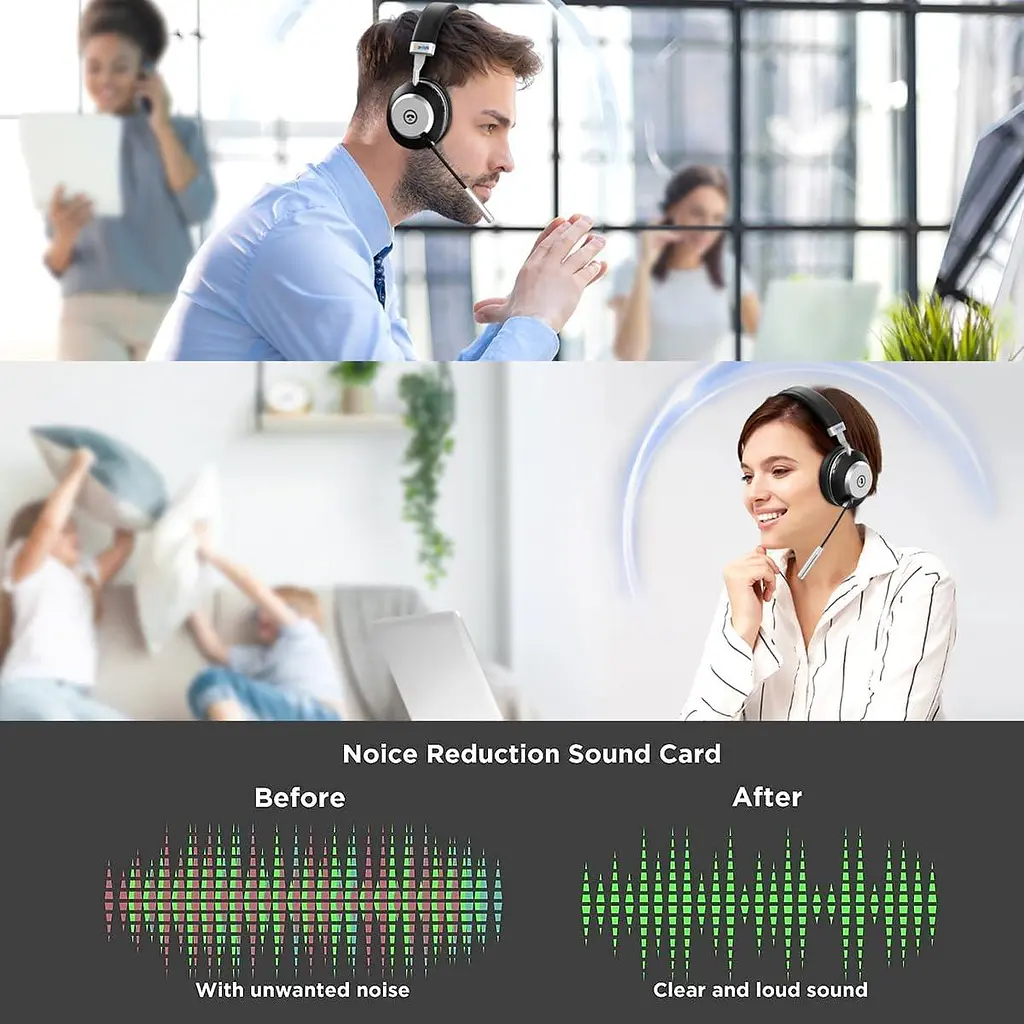 Bluetooth гарнітура Wantek з мікрофоном та USB-адаптером для ПК - фото 4