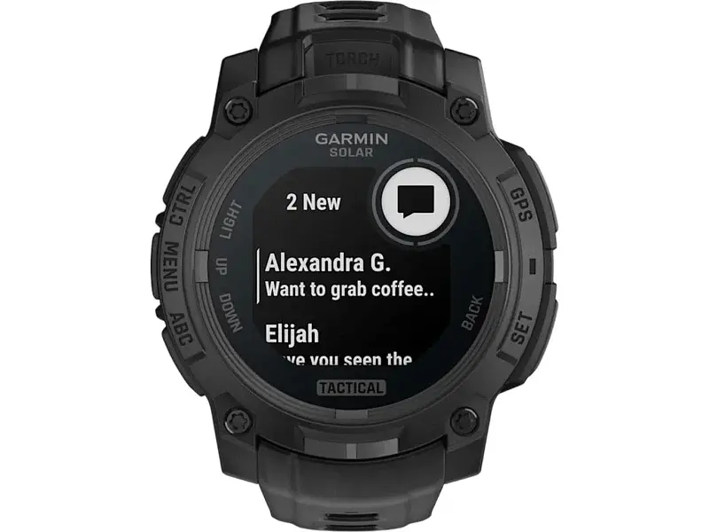 Смарт-годинник Garmin Instinct 3 45mm Solar Tactical Edition Black with Black Band (010-02934-50/90) - фото 2
