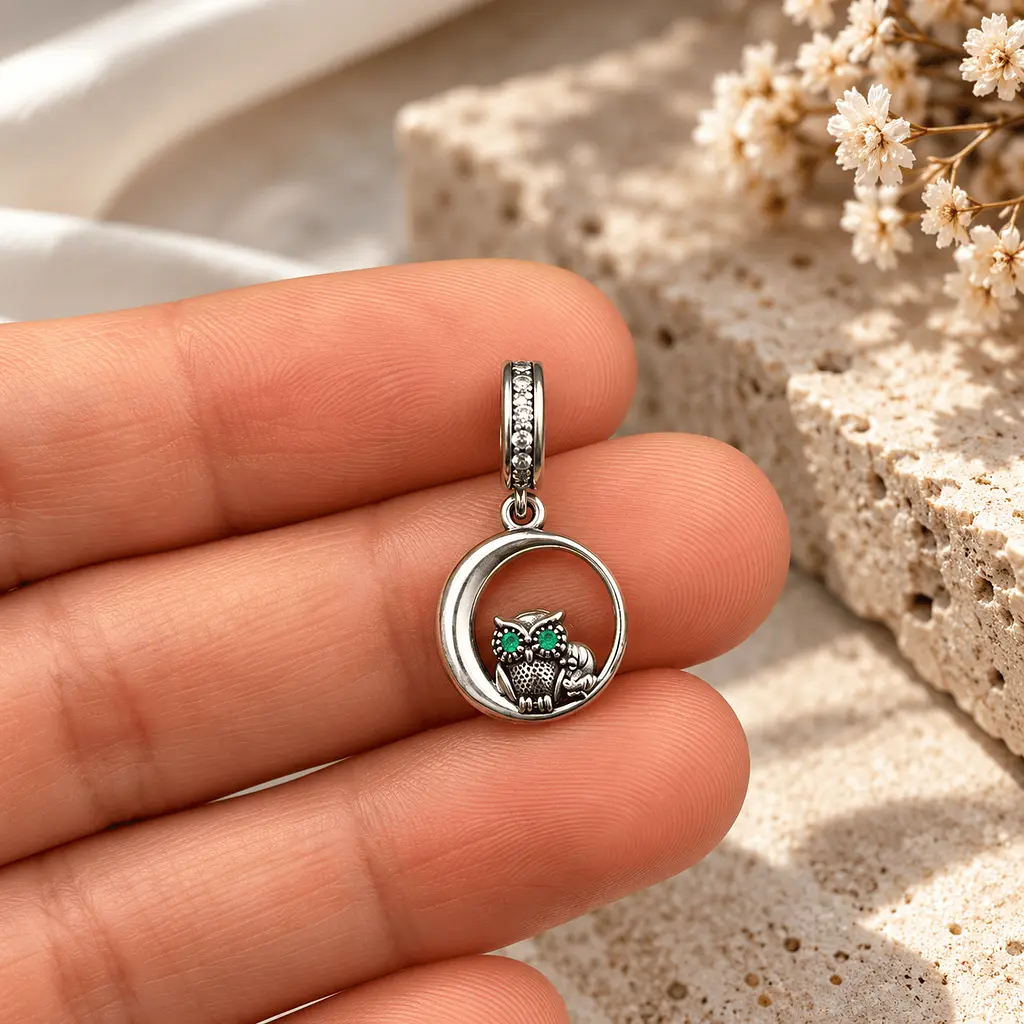 Срібний шарм Always by your side (7322) - фото 6