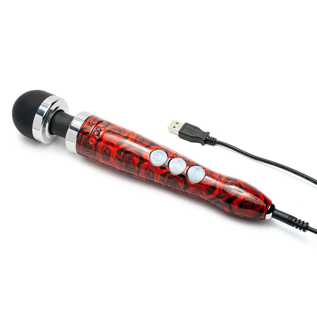 Вібромасажер DOXY Die Cast 3R - ROSE PATTERN, дуже потужний, перезаряджуваний, металевий корпус - фото 4