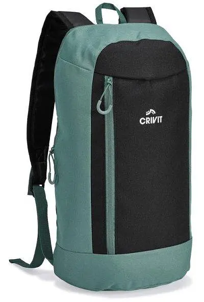 Рюкзак невеликий міський 10L Crivit Mini Черный с зеленым
