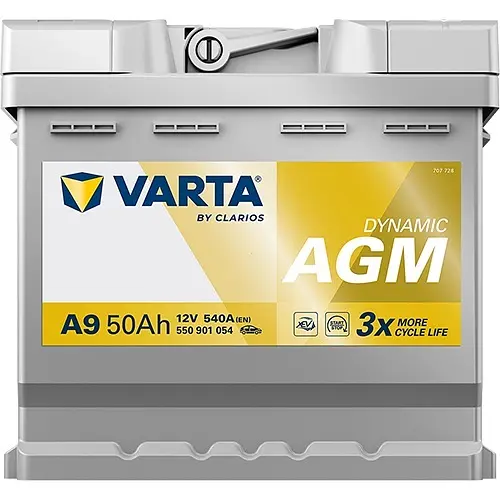 Акумулятор Varta Dynamic AGM 12В 50Аг 540А (EN) R+ (550901054) - фото 3