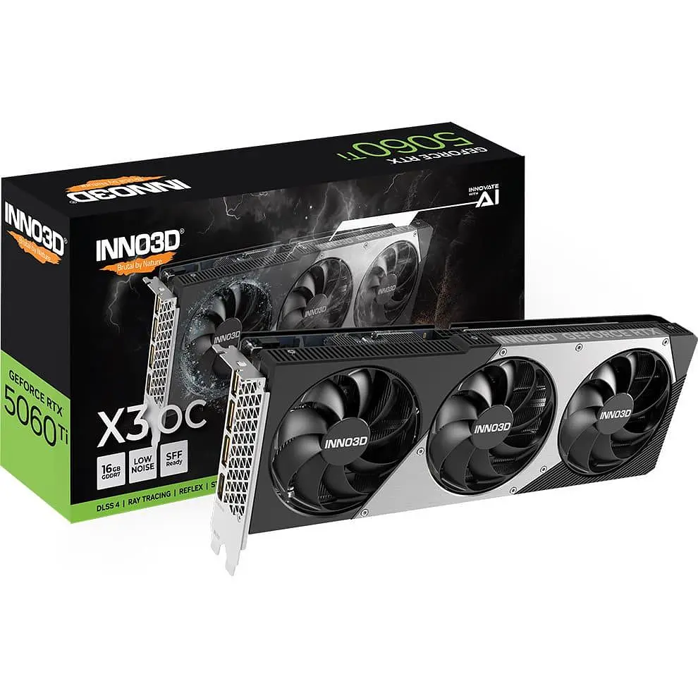 Видеокарта Inno3D RTX 5060 Ti 16GB X3 OC (N506T3-16D7X-191073L) (GDDR7, 128 bit, PCI-E v5.0 x8) - фото 2