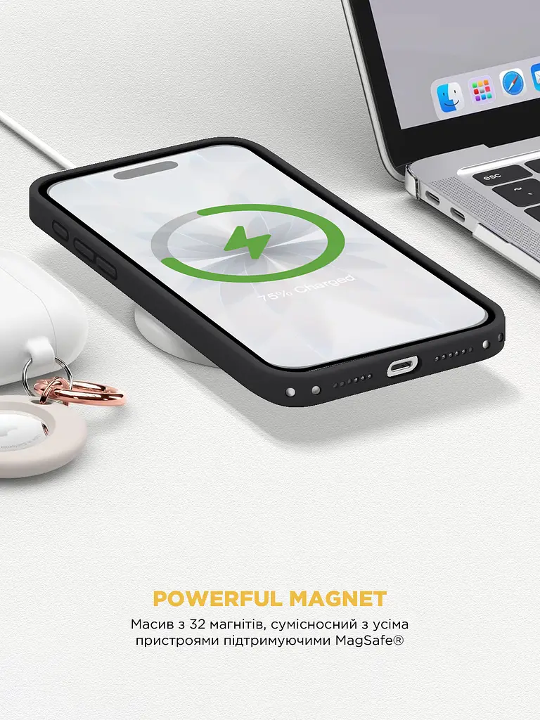 Силиконовый чехол с MagSafe для Apple iPhone 17, ICON2 MagCase, черный, противоударный, панель с мягкой подкладкой, защита всего корпуса, поддержка беспроводной зарядки, совместим с защитными стеклами и пленками, ArmorStandart (ARM86247) - фото 8