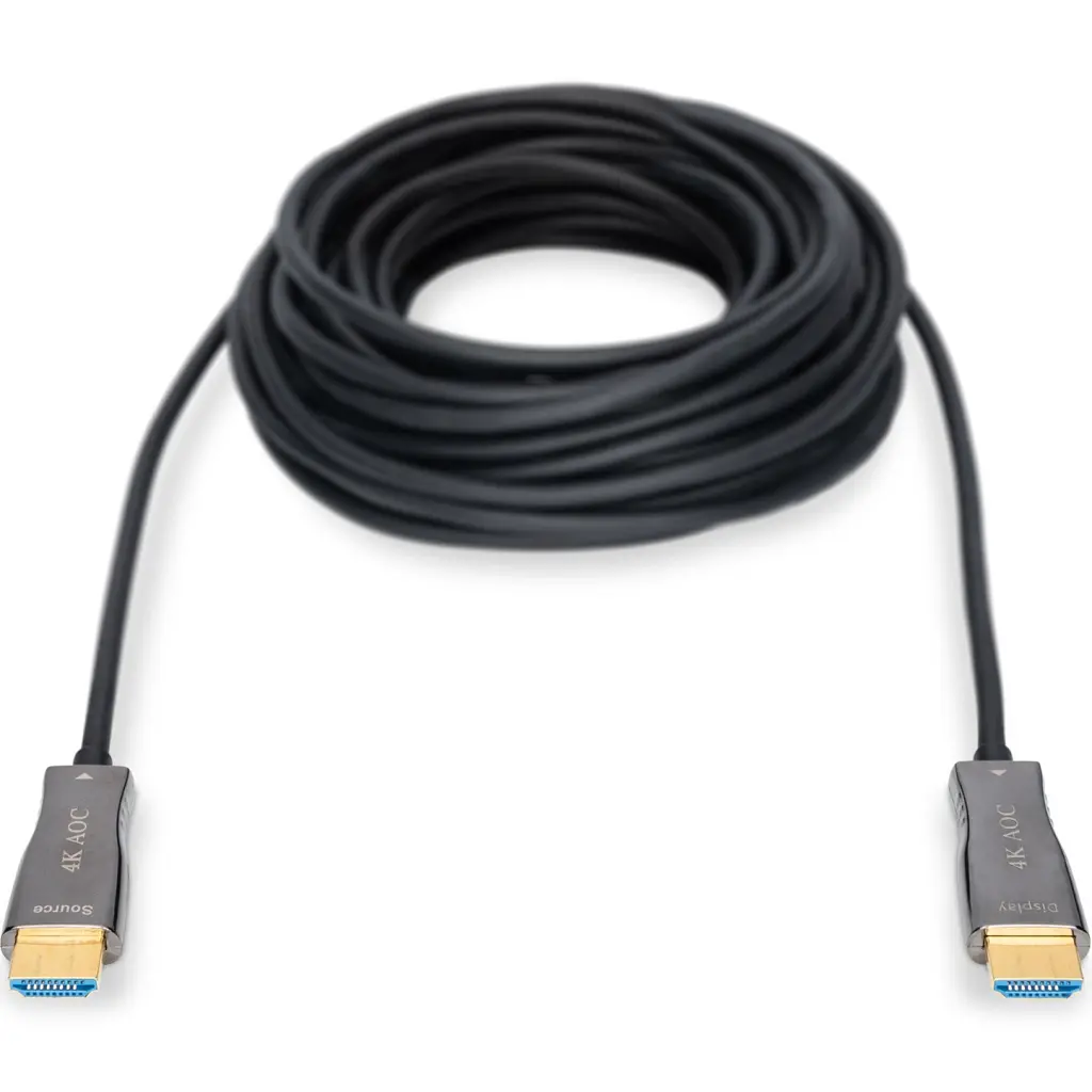 Кабель мультимедійний HDMI M to HDMI M 30m 4K AOC hybrid-fiber black Digitus (AK-330125-300-S) - фото 2