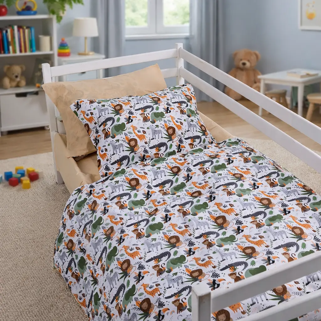 Комплект постільної білизни MirSon бязь Jungle Friends 175x210 см (2200012570401) - фото 1