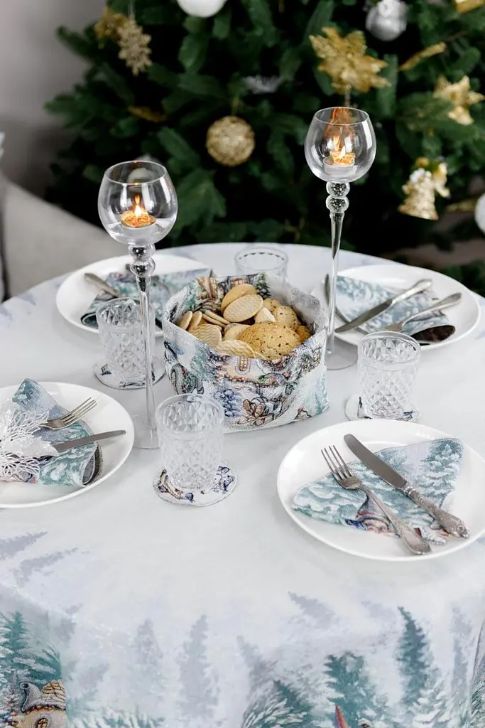 Скатертина Прованс гобеленова Казкові гноми 180 см (38459) - фото 5