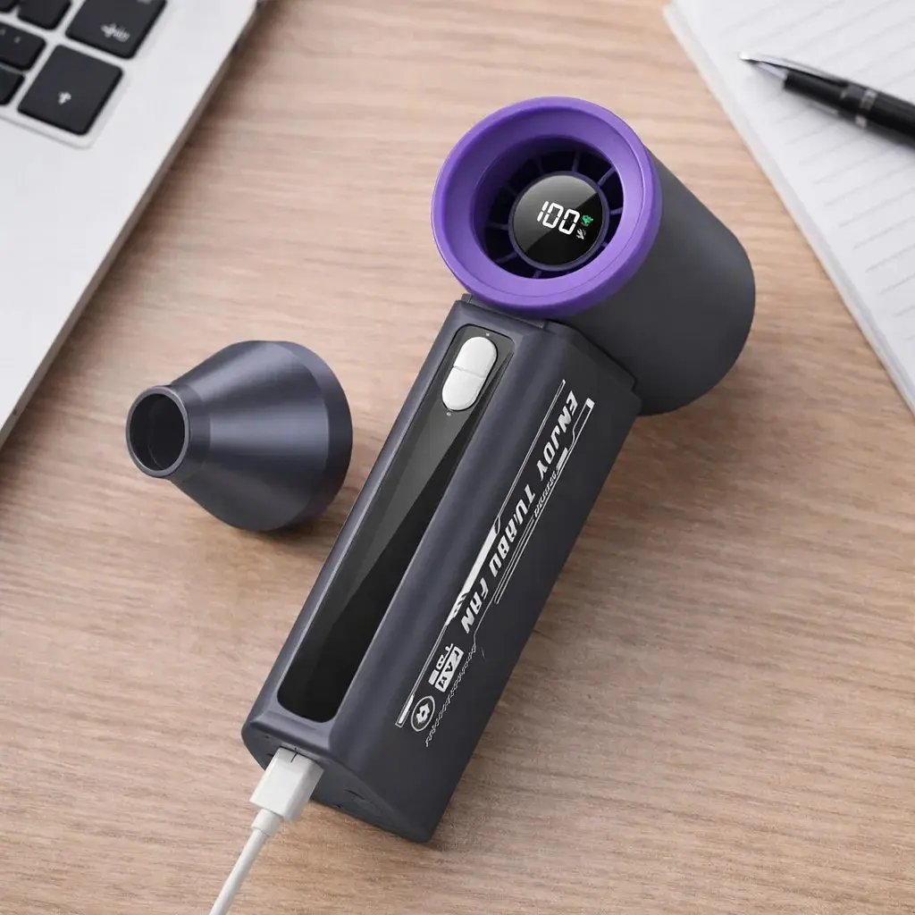 Портативний ручний вентилятор T-08 з акумулятором і USB зарядкою - фото 6
