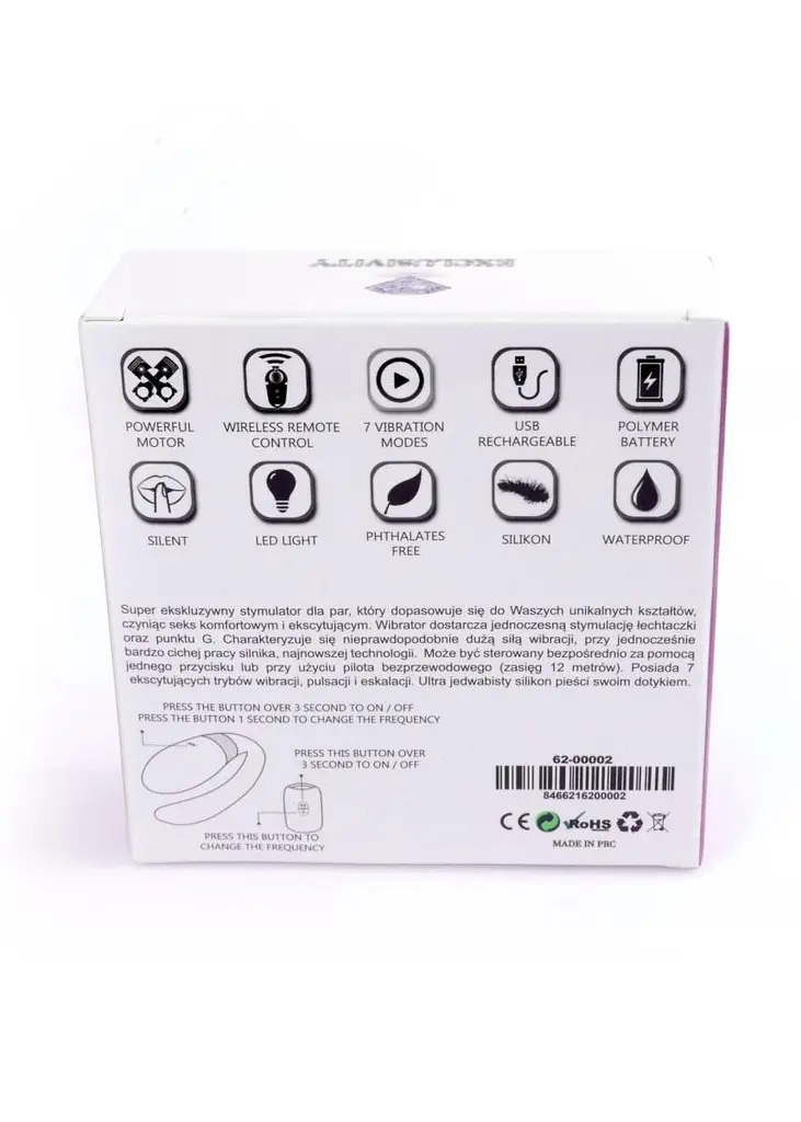 Вібратор для пар V-Vibe Purple, USB, 7 Function, Remote Control - фото 8