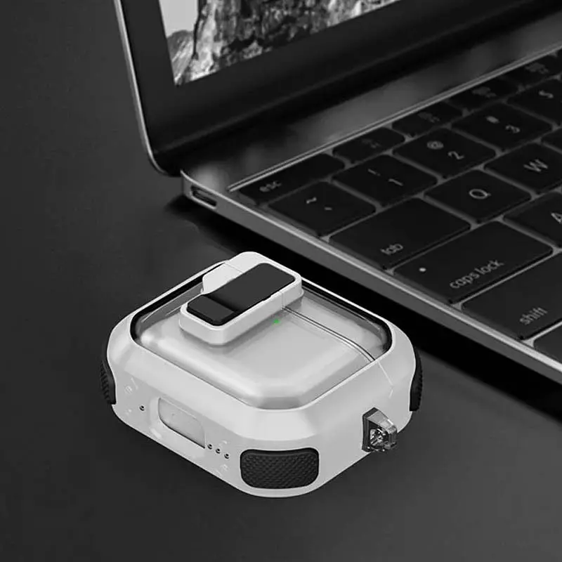 Футляр протиударний Locking Button для навушників Airpods 4 White - фото 5