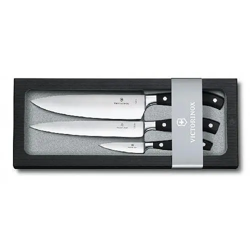 Набір кухонний Victorinox Grand Maitre Сhef's 3 ножа з чорн. ручкою - фото 2