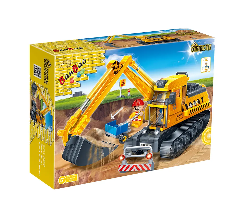 Конструктор BanBao Строительная техника Экскаватор, 262 элементов (8536) - фото 1