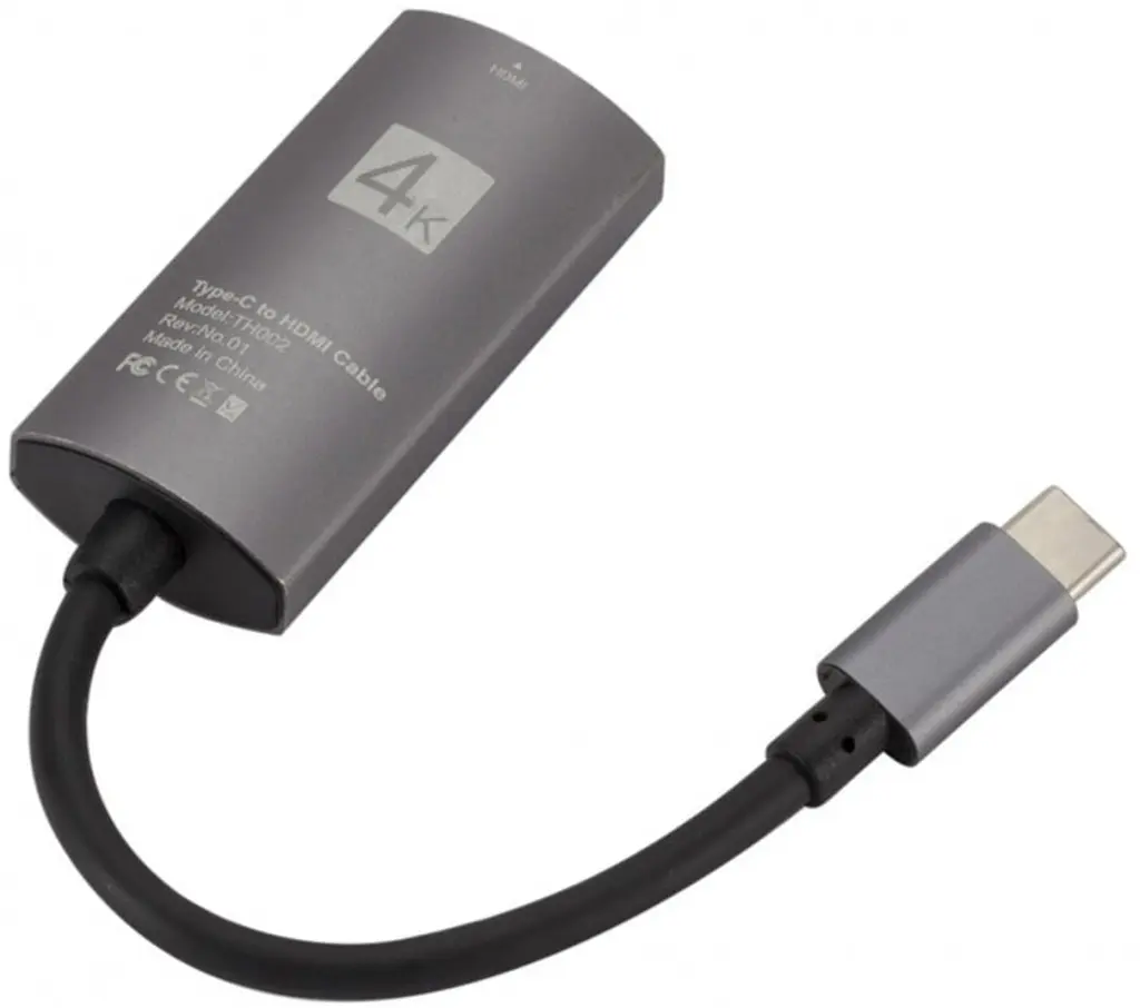 Перехідник USB 3.1 Type-C HDMI (F), 4K 30HZ, кабель 0.1м, чорний