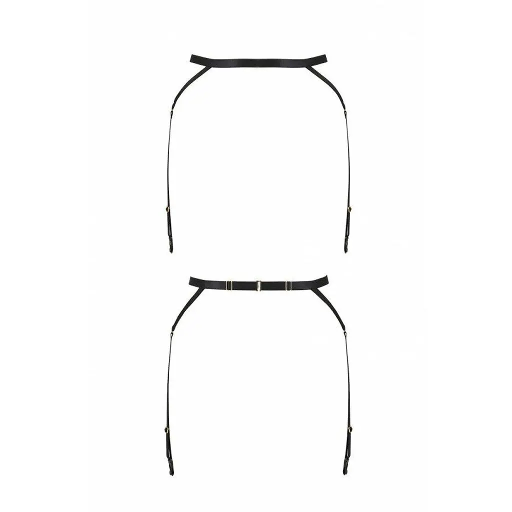 Пояс-стрепы с подвязками для чулок MEGGY GARTER BELT black - Passion Exclusive L/XL - фото 5