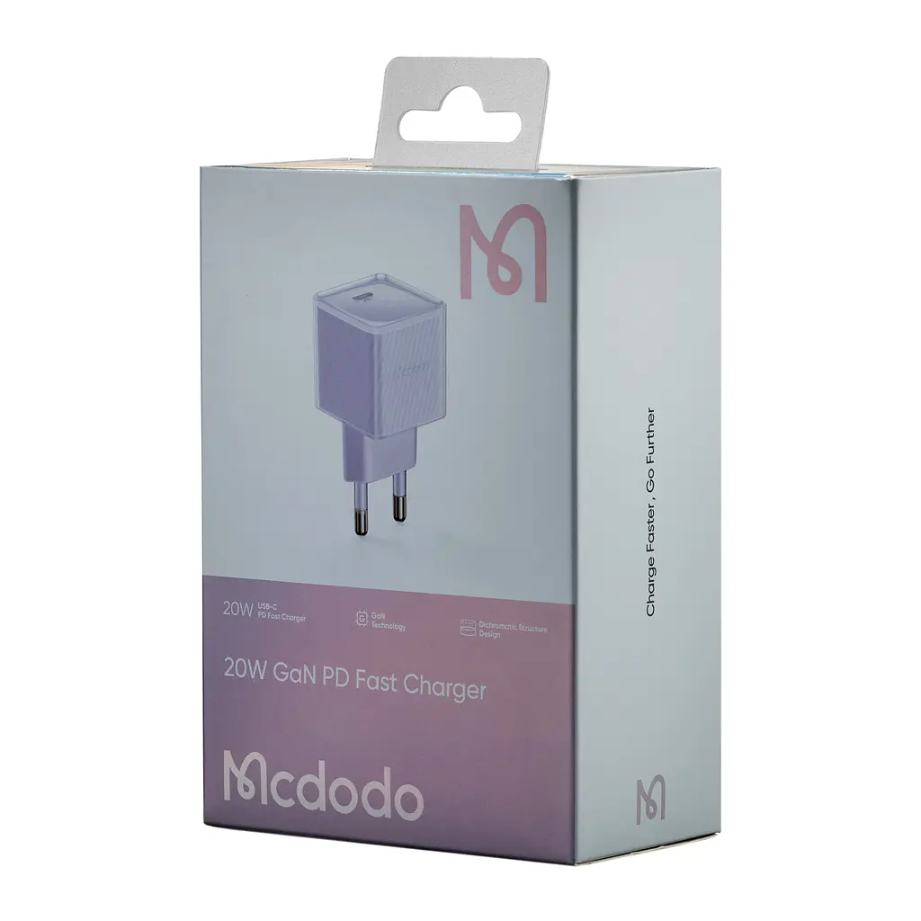 МЗП McDodo 20W Dichromatic GaN PD Fast Charger ( EU Plug ) CH-3773 Purple - фото 2