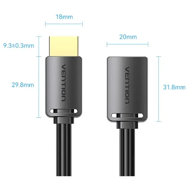 Кабель HDMI M-F (підовжувач), 5.0 м, V2.0, 4K 60Hz PVC Vention - фото 4