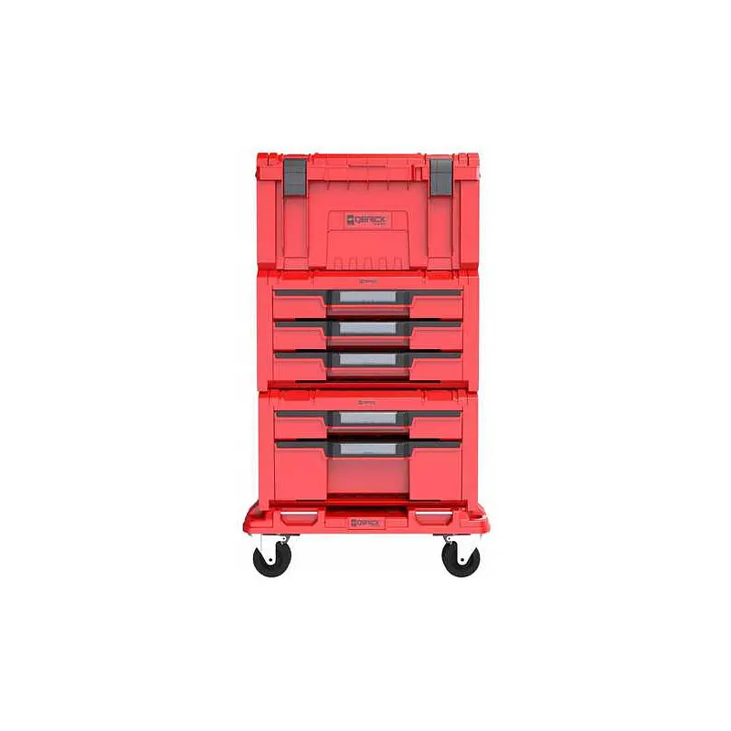 Набір ящиків Qbrick SYSTEM PRO RED DRAWER WORKSHOP SET 4 2.0 RUHD мобільна шафа 525x345x885 мм - фото 2