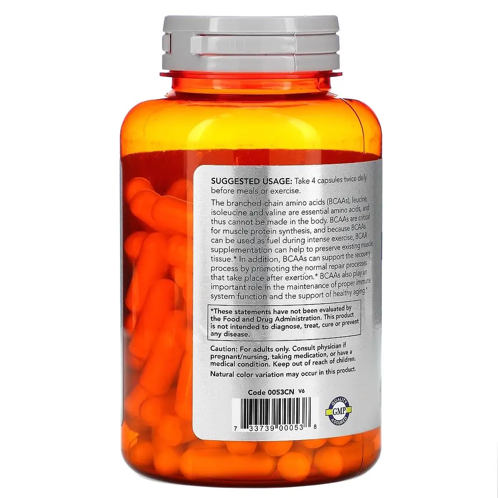 Амінокислота BCAA NOW Branched Chain Amino Acids, 120 капсул - фото 3
