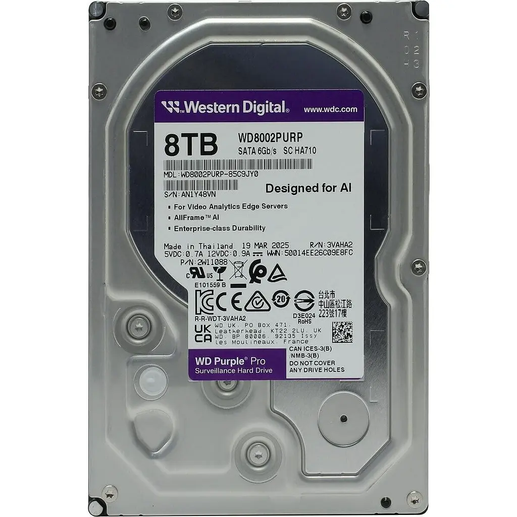 Жорсткий диск 3.5` WD Purple Pro 8TB SATA 256MB (WD8002PURP) [141144] - фото 4
