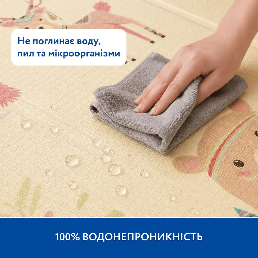Великий двосторонній ігровий термокилимок Piccolino Ведмежа і друзі 180х200х1,5 см (26000005) - фото 6