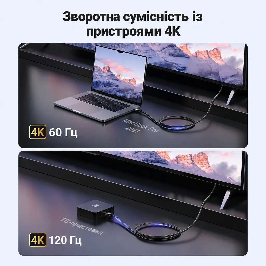 Кабель HDMI UGREEN HD140 2.1 8K 60 Гц 1 м чорний (80401) - фото 6