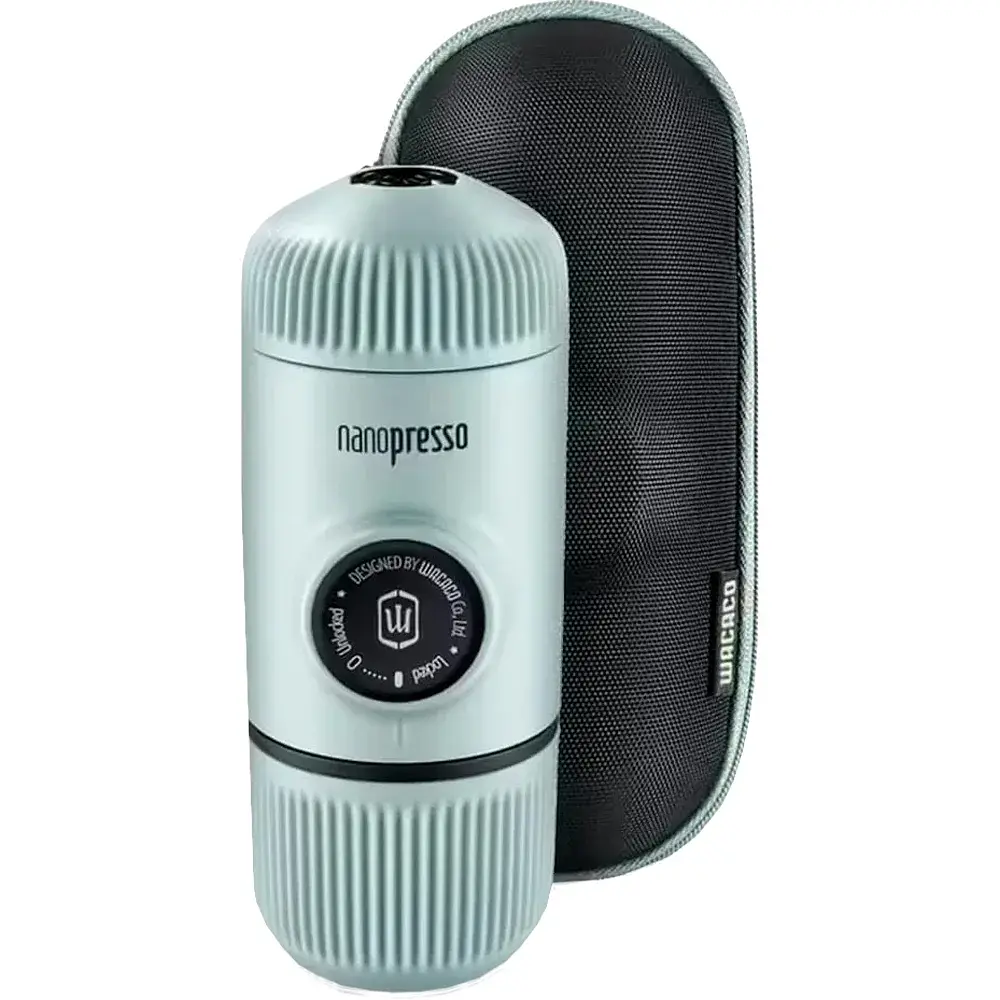 Портативна еспресо-кавоварка Wacaco Nanopresso з чохлом Blue