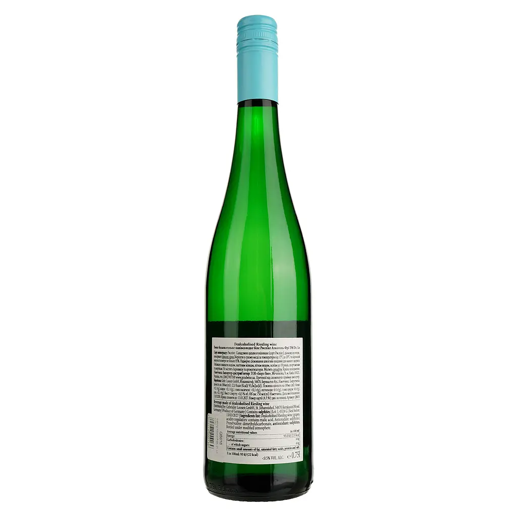 Вино безалкогольне Dr. Lo Riesling Alcohol-Free, біле, напівсолодке, 0%, 0,75 л (Q8618) - фото 2