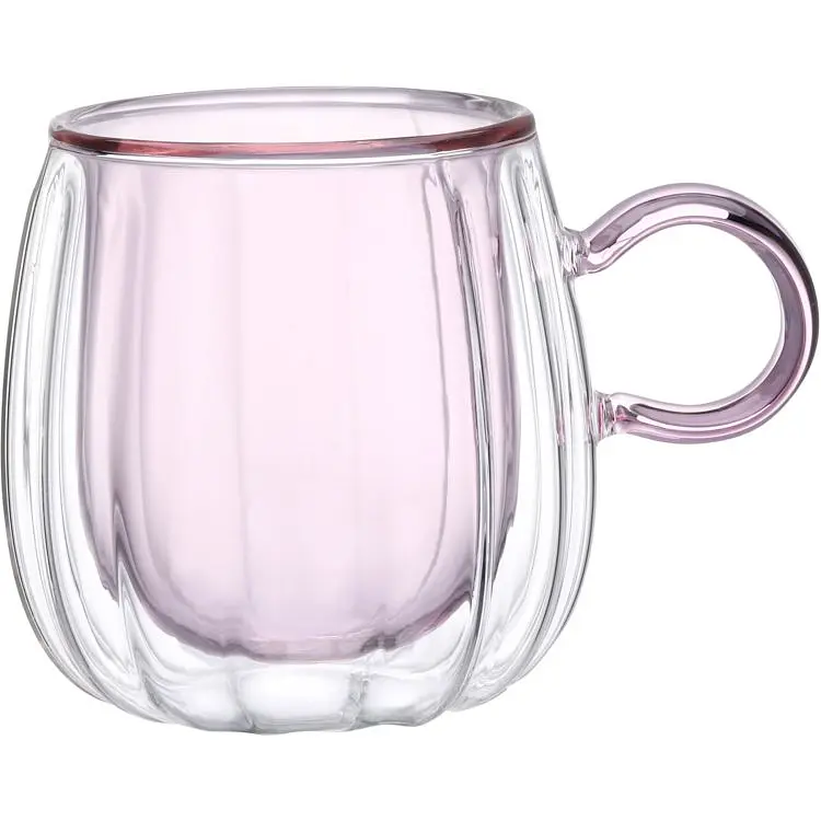 Набір чашок VT-5315-240 CUT PINK з подвійним дном 2 шт. 240мл Vittora