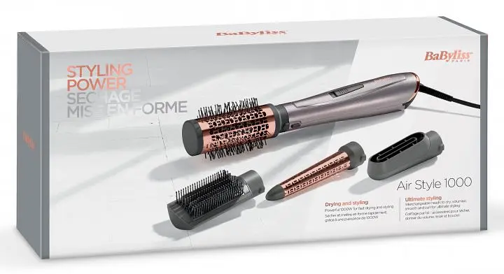 Фен-щітка BaByliss 1000Вт, 2 режими, іоніз-я, хол. обдув, кераміка, сірий - фото 8